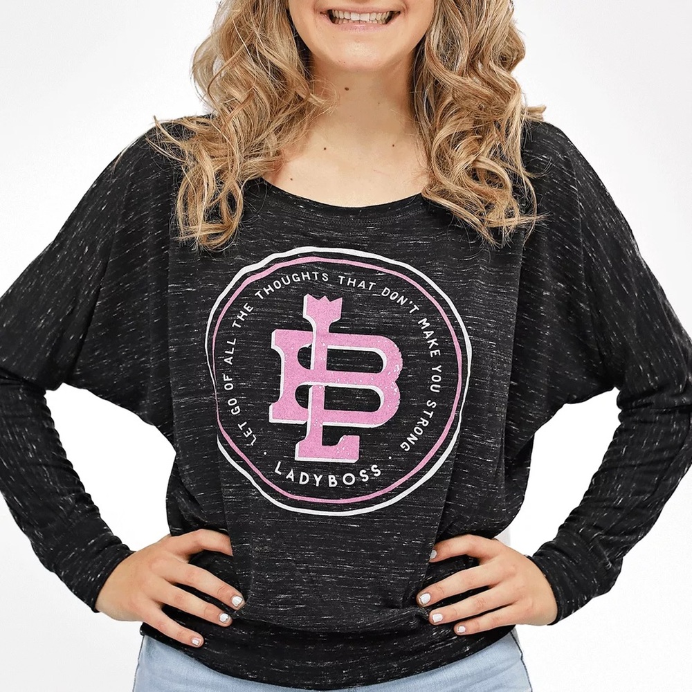 LadyBoss My Strength Marble Scoopneck Shirt